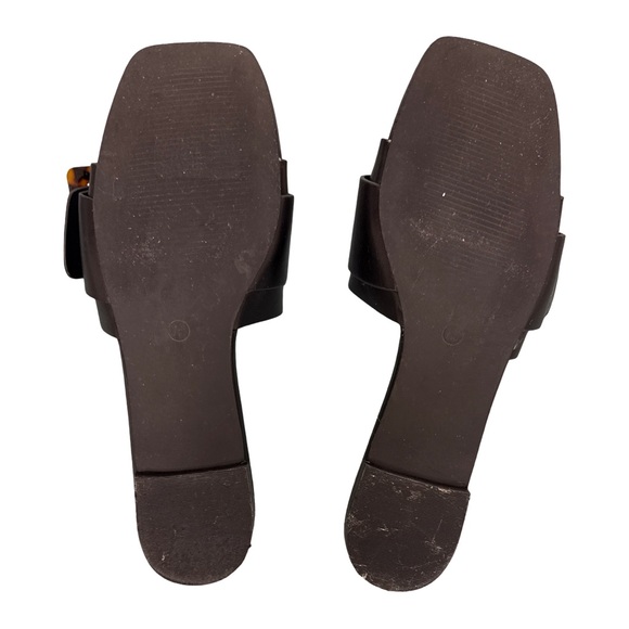 Joie Paige Leather Stacked Heel Sandal Slide Women's Black 7.5 M - Picture 9 of 10